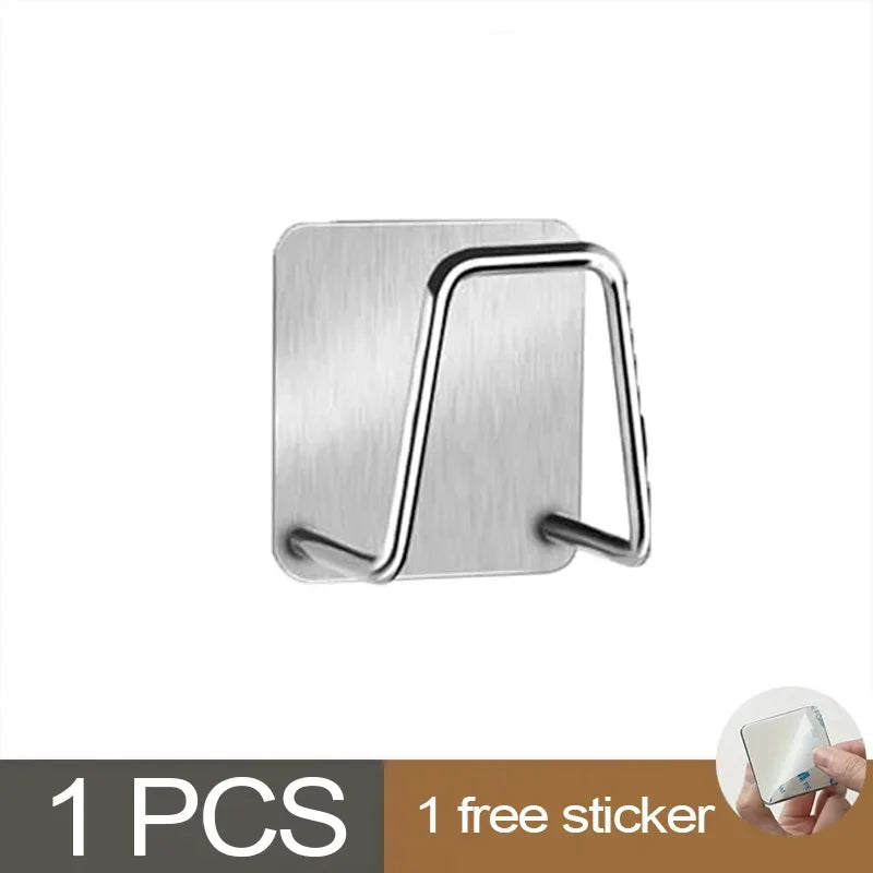 Kitchen Sponges Holder Stainless Steel Sink Shelf Adhesive Holders Drain Drying Rack Wall Hooks Accessories Storage Organizer